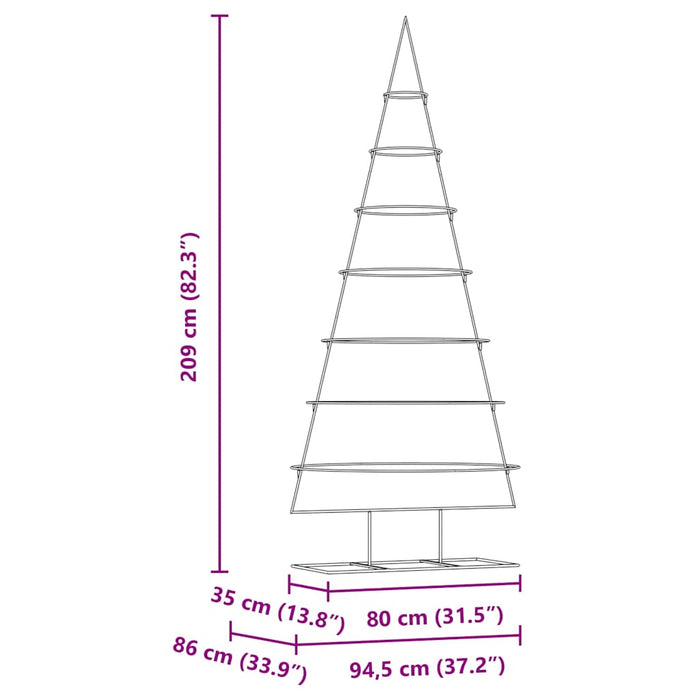Pom de Crăciun din metal Auriu 209 cm Oțel vopsit în pulbere - WALTI WALTI