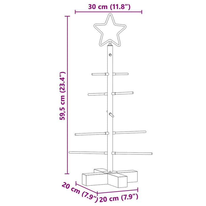 Pom de Crăciun din metal Negru 60 cm Oțel vopsit în pulbere - WALTI WALTI