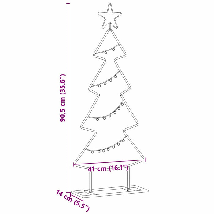 Pom de Crăciun din metal cu suport Negru 90,5 cm Oțel - WALTI WALTI