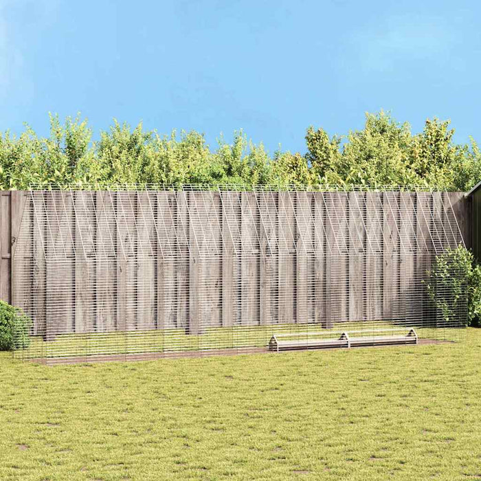 Cușcă pentru pui 2 pcs Argintiu 600 x 100 x 210 cm - WALTI WALTI