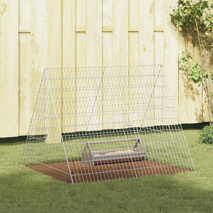 Cușcă pentru pui Argintiu 110 x 100 x 85 cm Oțel Galvanizat - WALTI WALTI