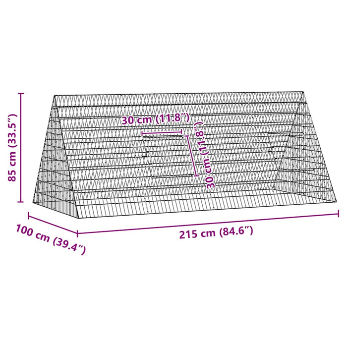 Cușcă pentru pui Argintiu 215 x 100 x 85 cm Oțel Galvanizat - WALTI WALTI