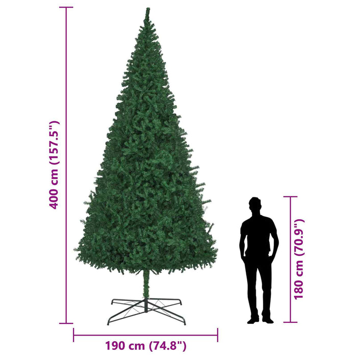 Brad de Crăciun cu lumini decorative cu coarde Verde 400 cm PVC WALTI