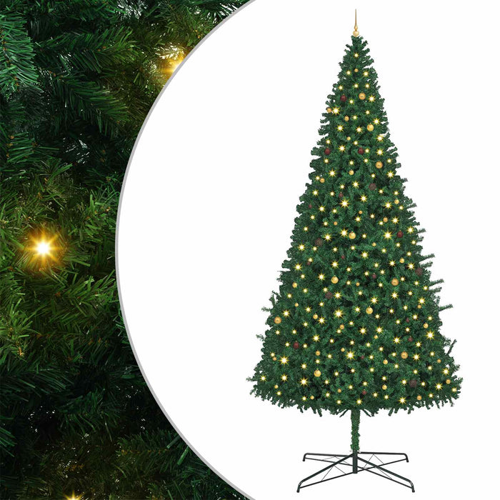 Brad de Crăciun cu lumini decorative cu coarde Verde 400 cm PVC WALTI