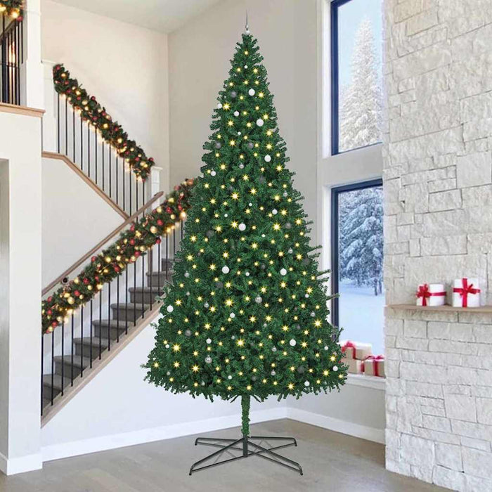 Brad de Crăciun cu lumini decorative cu coarde Verde 400 cm PVC WALTI