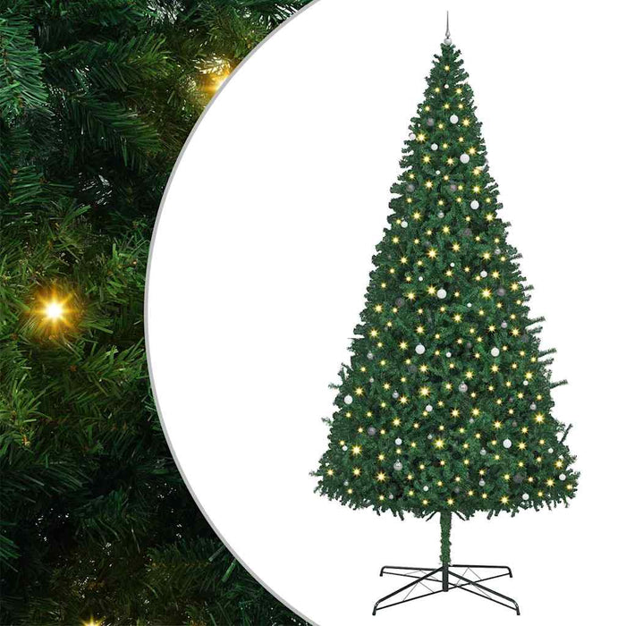 Brad de Crăciun cu lumini decorative cu coarde Verde 400 cm PVC WALTI