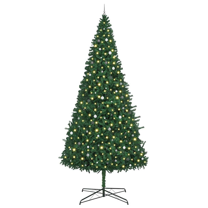 Brad de Crăciun cu lumini decorative cu coarde Verde 400 cm PVC WALTI