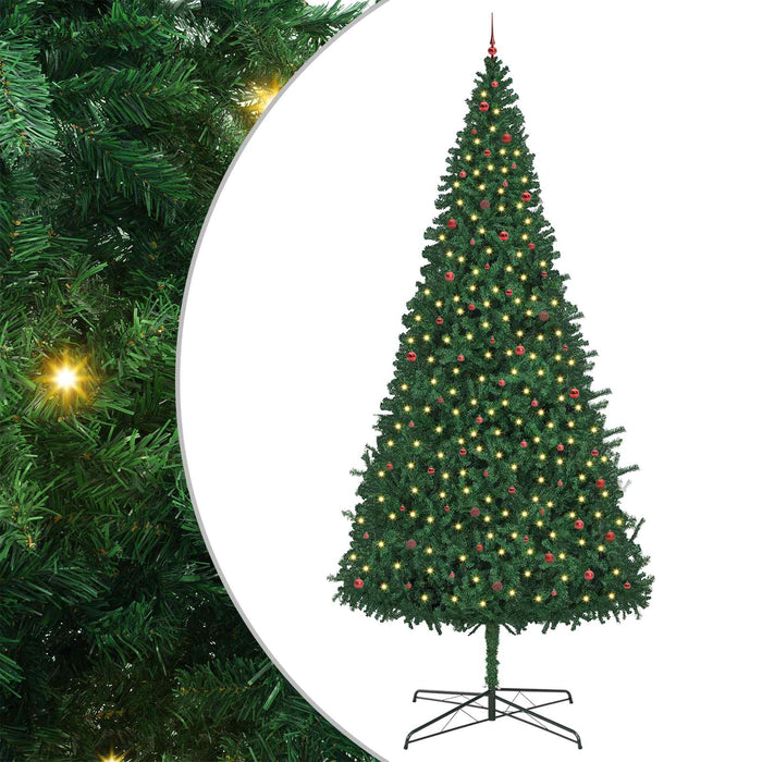 Brad de Crăciun cu lumini decorative cu coarde Verde 400 cm PVC WALTI