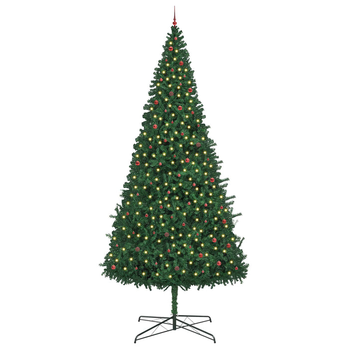 Brad de Crăciun cu lumini decorative cu coarde Verde 400 cm PVC WALTI