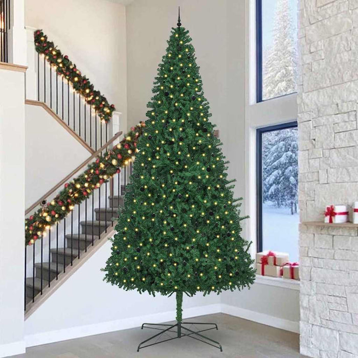 Brad de Crăciun cu lumini decorative cu coarde Verde 400 cm PVC WALTI
