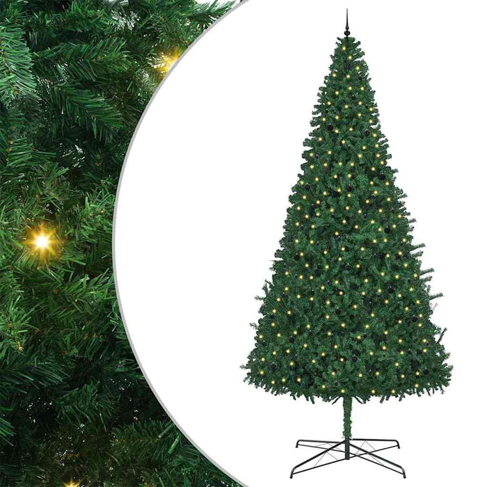 Brad de Crăciun cu lumini decorative cu coarde Verde 400 cm PVC WALTI