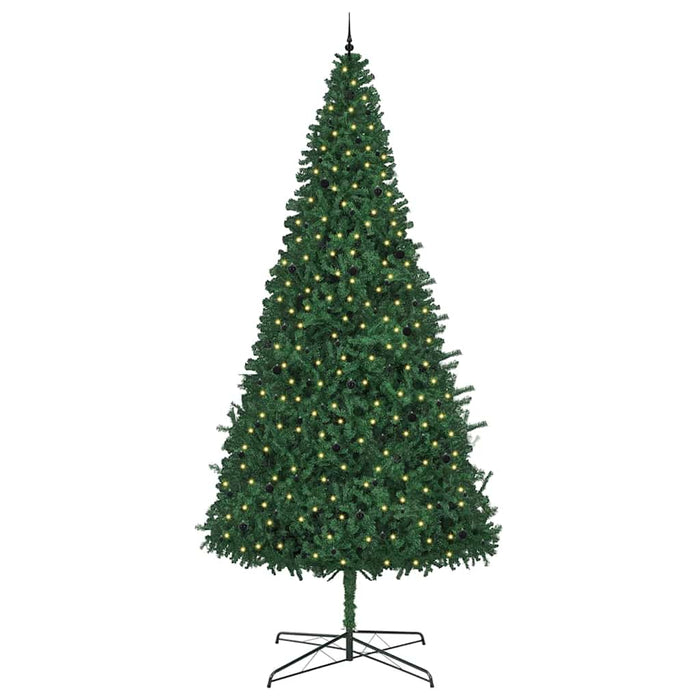 Brad de Crăciun cu lumini decorative cu coarde Verde 400 cm PVC WALTI