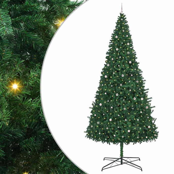 Brad de Crăciun cu lumini decorative cu coarde Verde 400 cm PVC WALTI