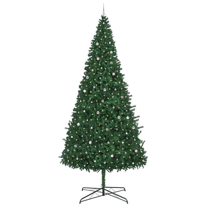 Brad de Crăciun cu lumini decorative cu coarde Verde 400 cm PVC WALTI