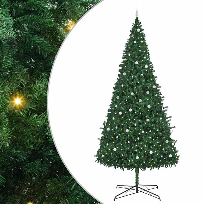 Brad de Crăciun cu lumini decorative cu coarde Verde 400 cm PVC WALTI