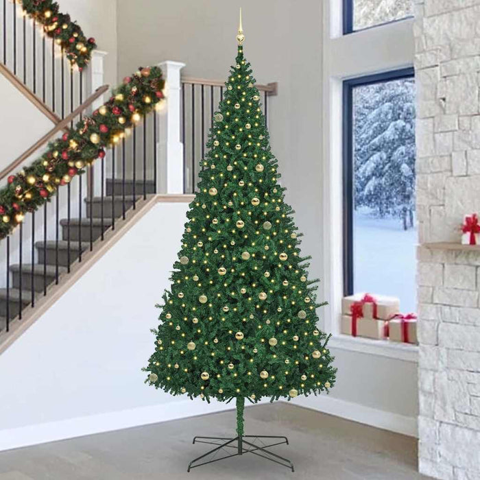 Brad de Crăciun cu lumini decorative cu coarde Verde 400 cm PVC WALTI