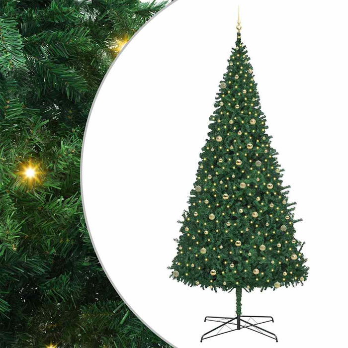 Brad de Crăciun cu lumini decorative cu coarde Verde 400 cm PVC WALTI