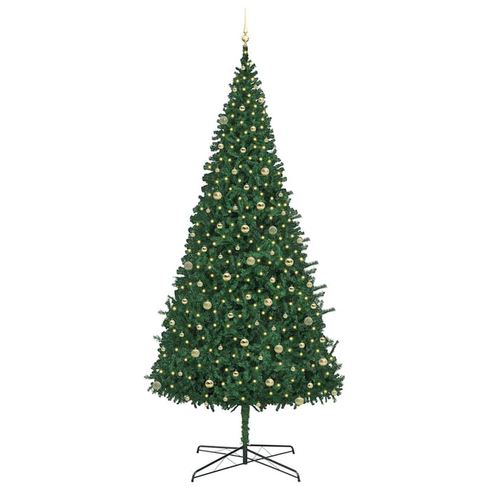 Brad de Crăciun cu lumini decorative cu coarde Verde 400 cm PVC WALTI