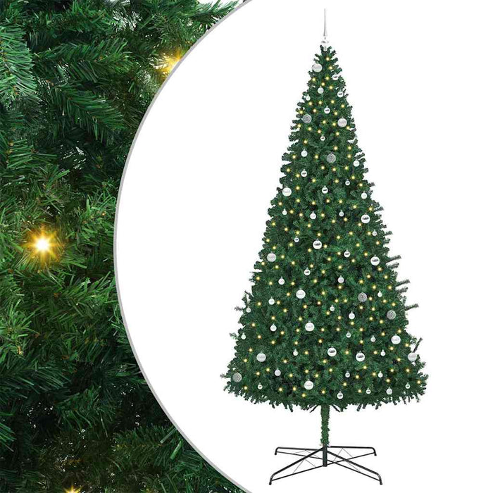 Brad de Crăciun cu lumini decorative cu coarde Verde 400 cm PVC WALTI