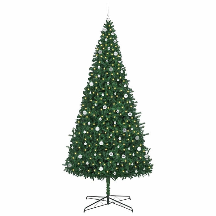 Brad de Crăciun cu lumini decorative cu coarde Verde 400 cm PVC WALTI