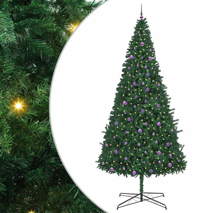 Brad de Crăciun cu lumini decorative cu coarde Verde 400 cm PVC WALTI