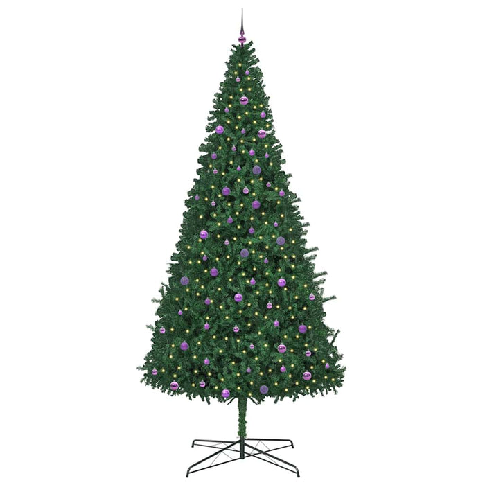 Brad de Crăciun cu lumini decorative cu coarde Verde 400 cm PVC WALTI