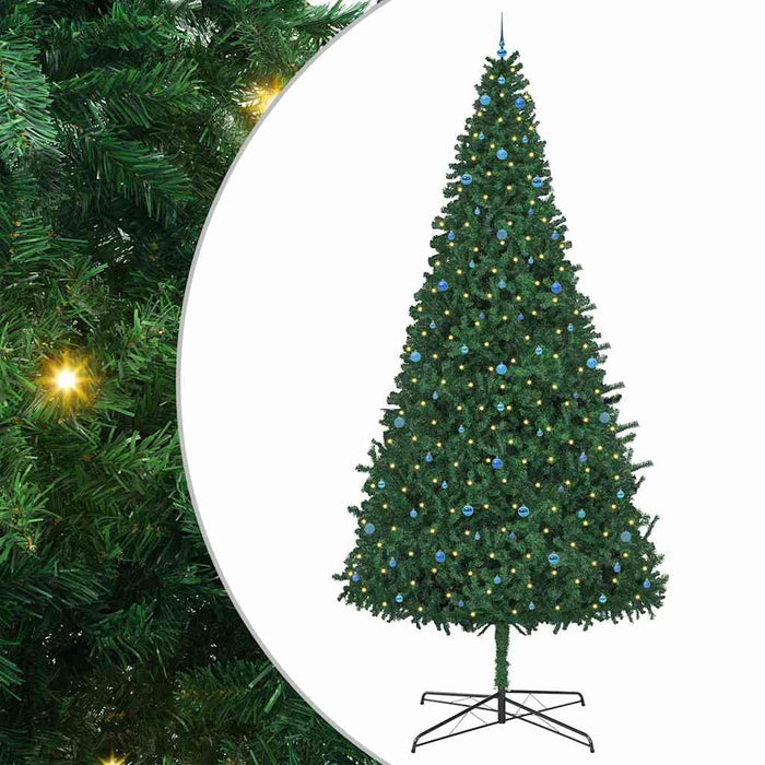 Brad de Crăciun cu lumini decorative cu coarde Verde 400 cm PVC WALTI