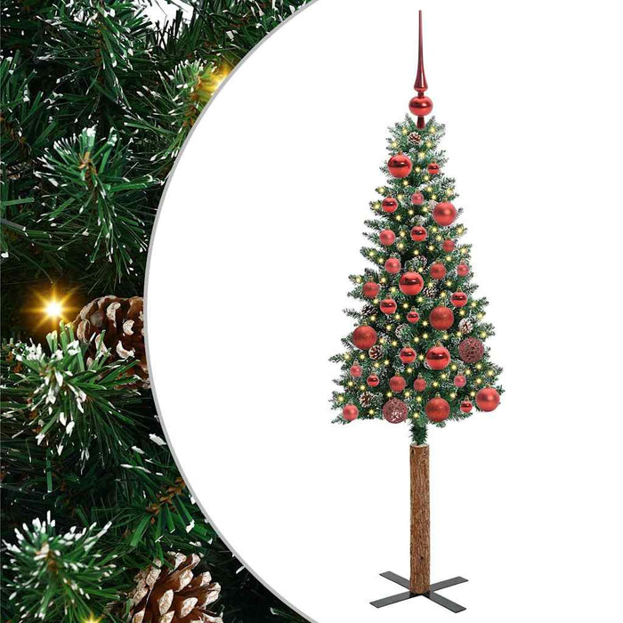 Brad de Crăciun subțire cu 150 LED Verde și alb 150 cm - WALTI WALTI