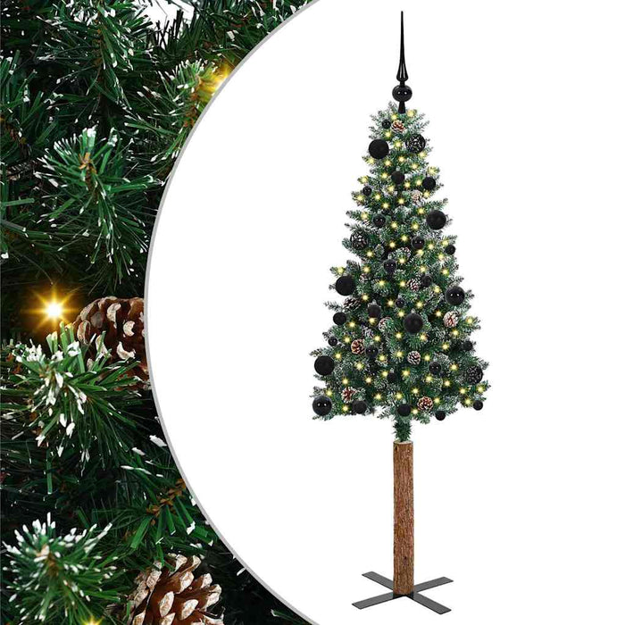 Brad de Crăciun subțire cu 150 LED Verde și alb 150 cm - WALTI WALTI