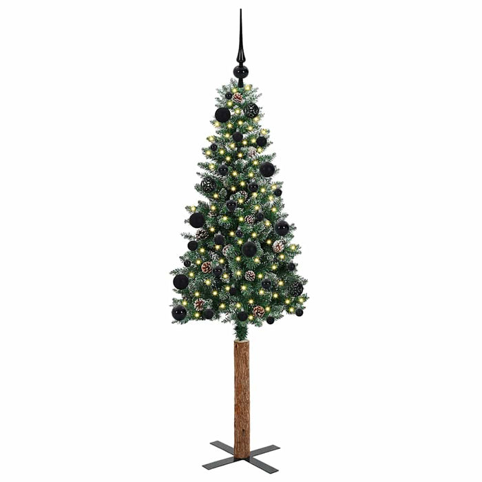 Brad de Crăciun subțire cu 150 LED Verde și alb 150 cm - WALTI WALTI