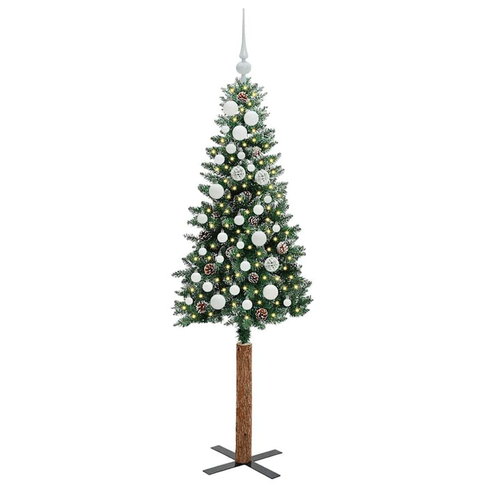 Brad de Crăciun subțire cu 150 LED Verde și alb 150 cm - WALTI WALTI