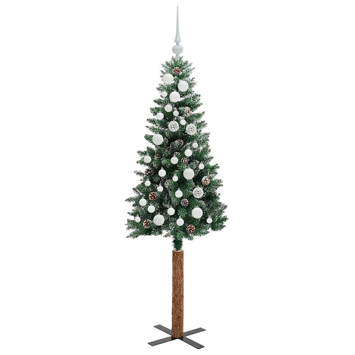 Brad de Crăciun subțire cu 150 LED Verde și alb 150 cm - WALTI WALTI