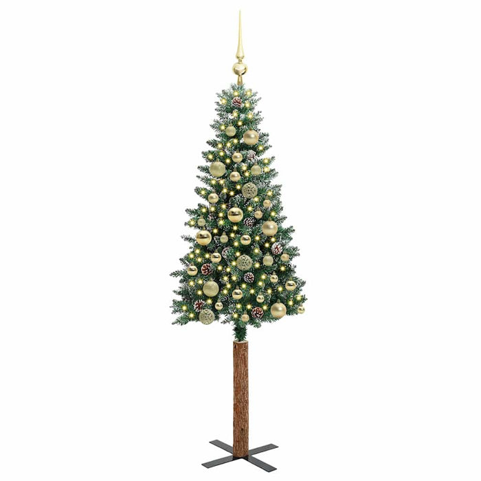Brad de Crăciun subțire cu 150 LED Verde și alb 150 cm - WALTI WALTI