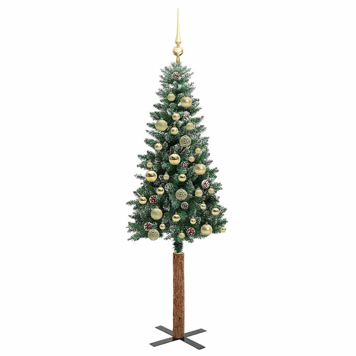 Brad de Crăciun subțire cu 150 LED Verde și alb 150 cm - WALTI WALTI
