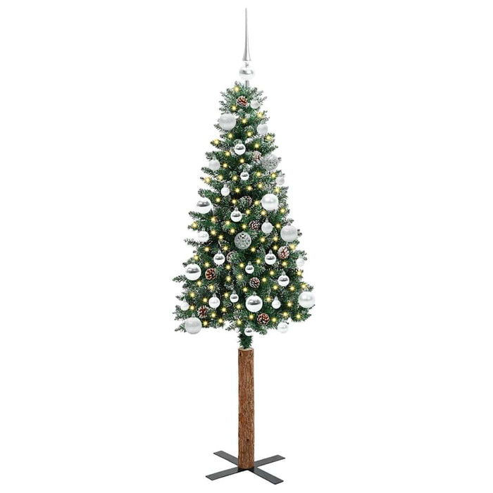 Brad de Crăciun subțire cu 150 LED Verde și alb 150 cm - WALTI WALTI