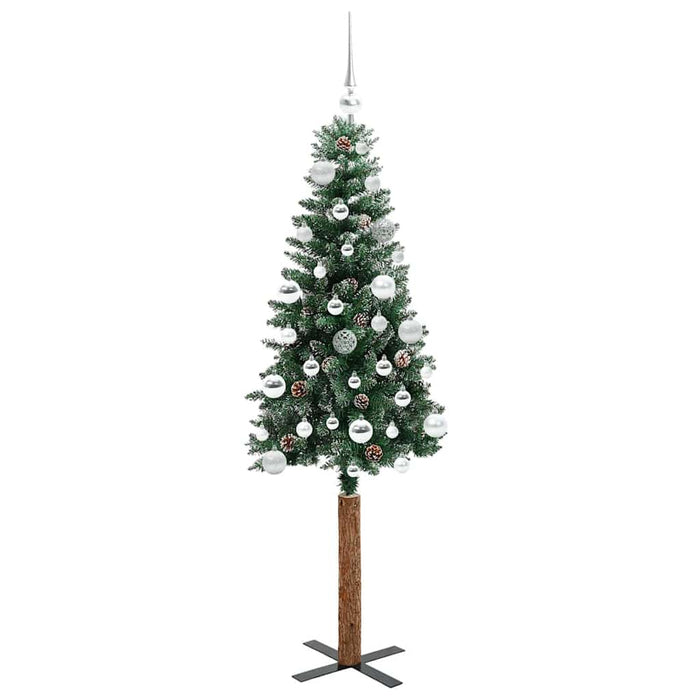 Brad de Crăciun subțire cu 150 LED Verde și alb 150 cm - WALTI WALTI