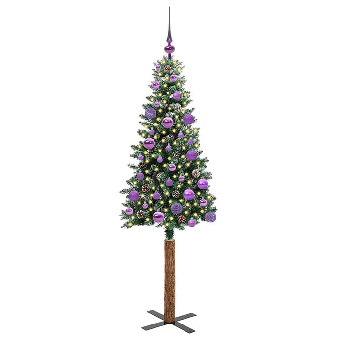 Brad de Crăciun subțire cu 150 LED Verde și alb 150 cm - WALTI WALTI