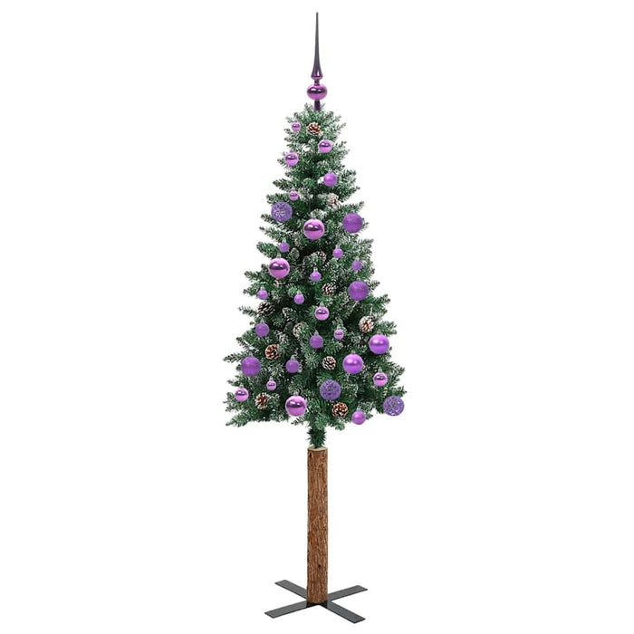 Brad de Crăciun subțire cu 150 LED Verde și alb 150 cm - WALTI WALTI