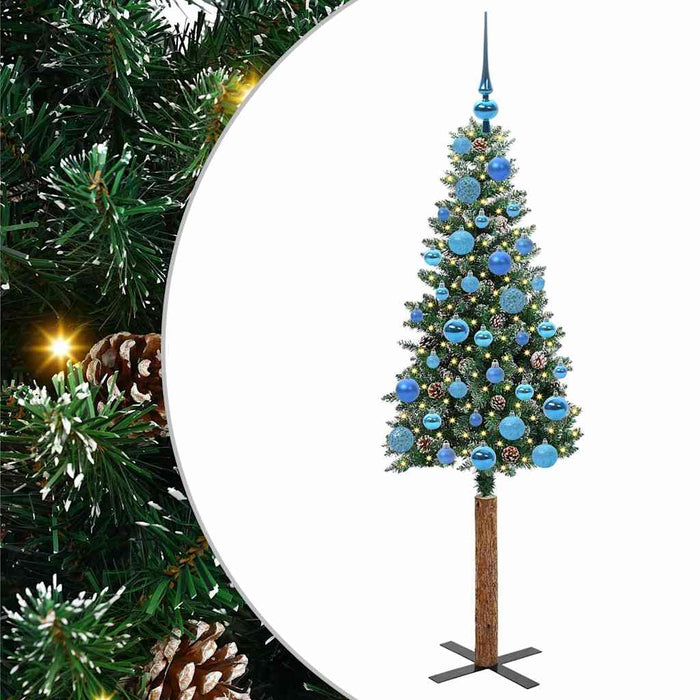 Brad de Crăciun subțire cu 150 LED Verde și alb 150 cm - WALTI WALTI