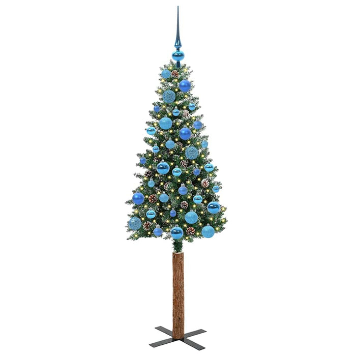 Brad de Crăciun subțire cu 150 LED Verde și alb 150 cm - WALTI WALTI
