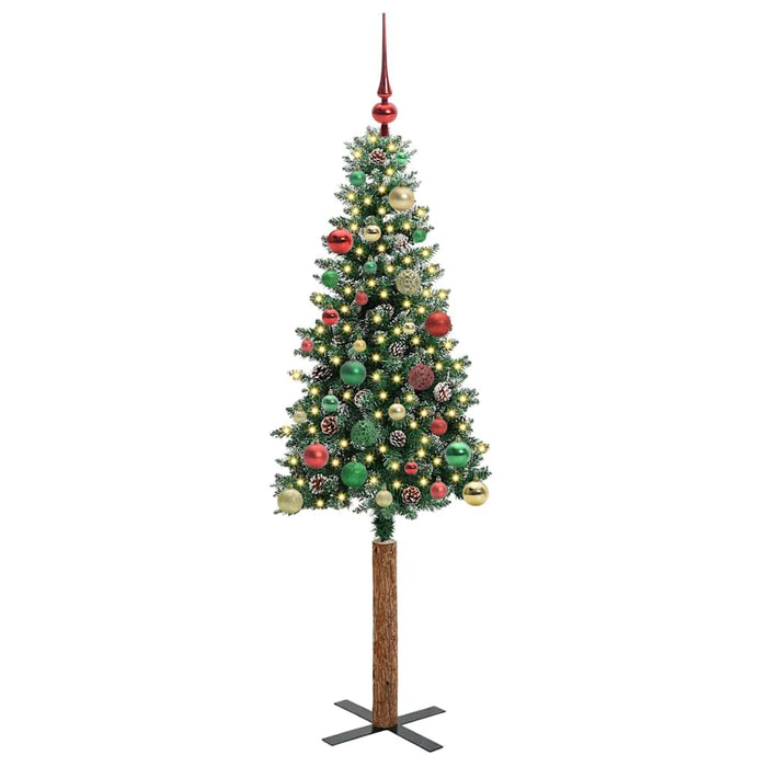 Brad de Crăciun subțire cu 150 LED Verde și alb 150 cm - WALTI WALTI