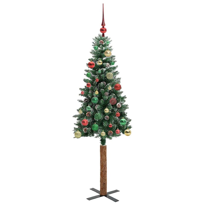 Brad de Crăciun subțire cu 150 LED Verde și alb 150 cm - WALTI WALTI