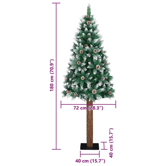 Brad de Crăciun subțire Verde 72 x 72 x 180 cm PVC - WALTI WALTI