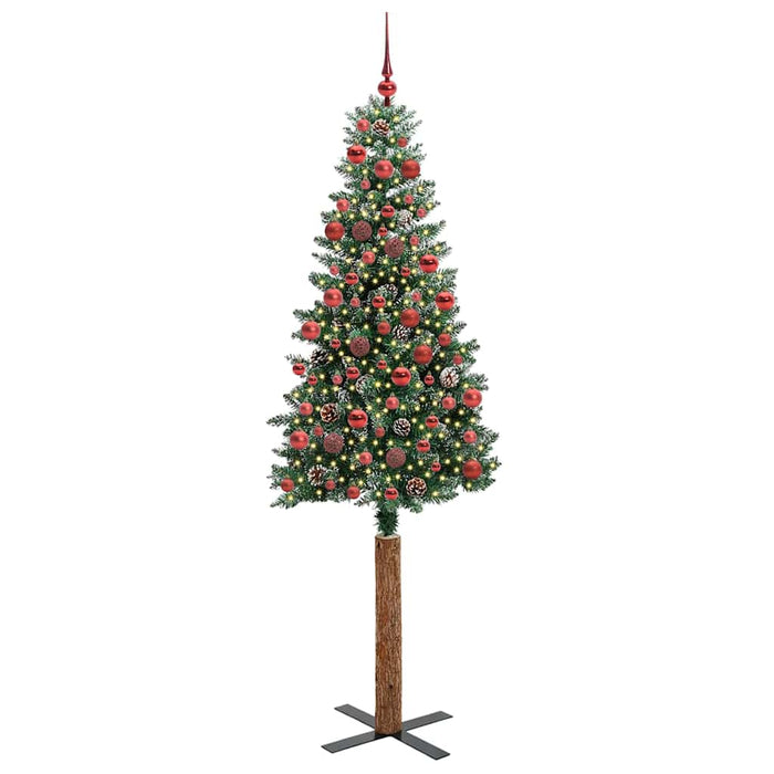 Brad de Crăciun subțire cu 300 LED Verde și alb 180 cm - WALTI WALTI