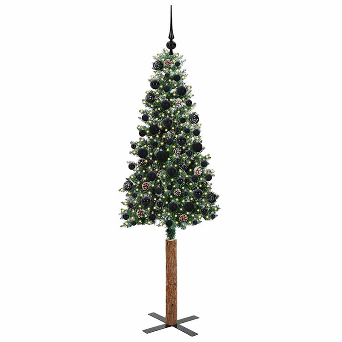 Brad de Crăciun subțire cu 300 LED Verde și alb 180 cm - WALTI WALTI