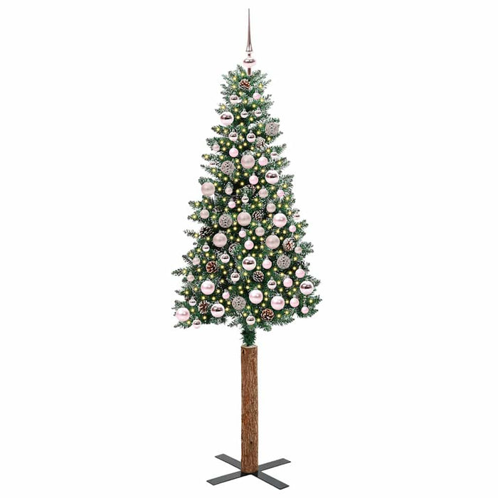 Brad de Crăciun subțire cu 300 LED Verde și alb 180 cm - WALTI WALTI