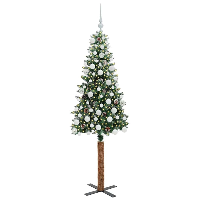 Brad de Crăciun subțire cu 300 LED Verde și alb 180 cm - WALTI WALTI