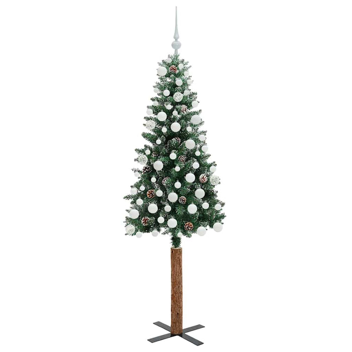 Brad de Crăciun subțire cu 300 LED Verde și alb 180 cm - WALTI WALTI