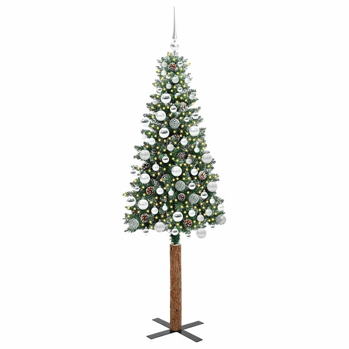 Brad de Crăciun subțire cu 300 LED Verde și alb 180 cm - WALTI WALTI
