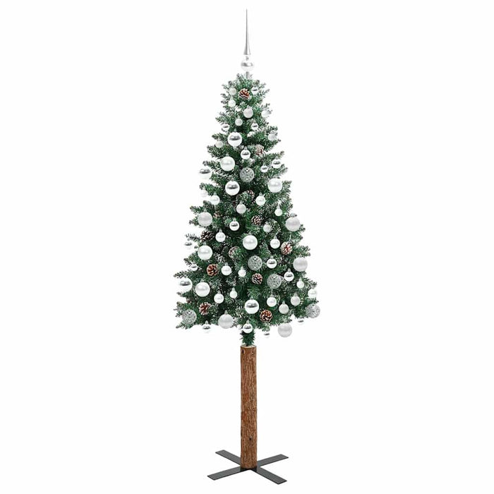 Brad de Crăciun subțire cu 300 LED Verde și alb 180 cm - WALTI WALTI